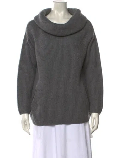 Pre-owned Escada Sport Cashmere Cowl Neck Sweater In Gray