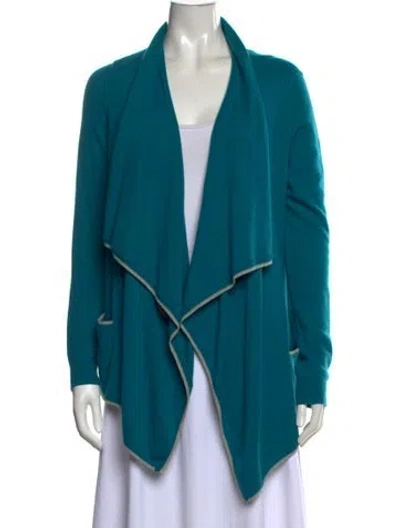 Pre-owned Escada Sport Cashmere Open Front Sweater In Blue