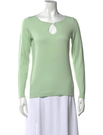 Pre-owned Escada Sport Cashmere Scoop Neck Top In Green