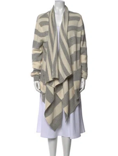 Pre-owned Escada Sport Cashmere Striped Sweater In Grey/neutrals