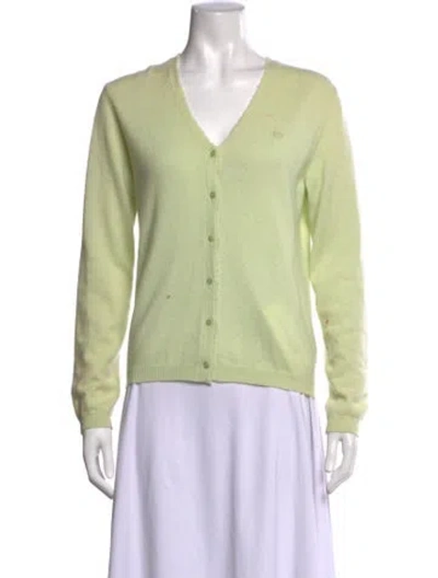 Pre-owned Escada Sport Cashmere V-neck Sweater In Green