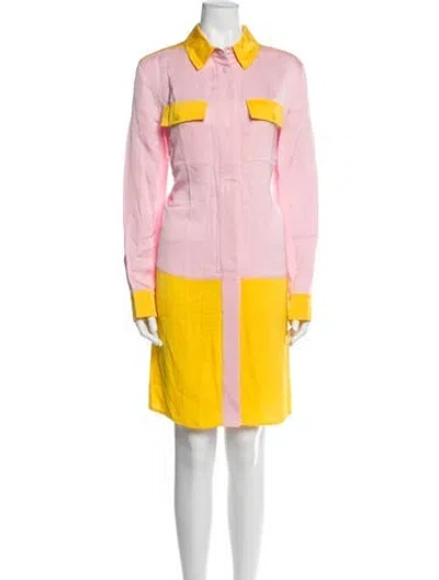 Pre-owned Escada Sport Colorblock Pattern Knee-length Dress In Pink