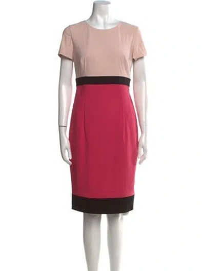 Pre-owned Escada Sport Colorblock Pattern Knee-length Dress In Pink