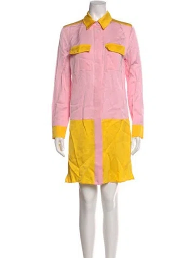 Pre-owned Escada Sport Colorblock Pattern Mini Dress In Pink