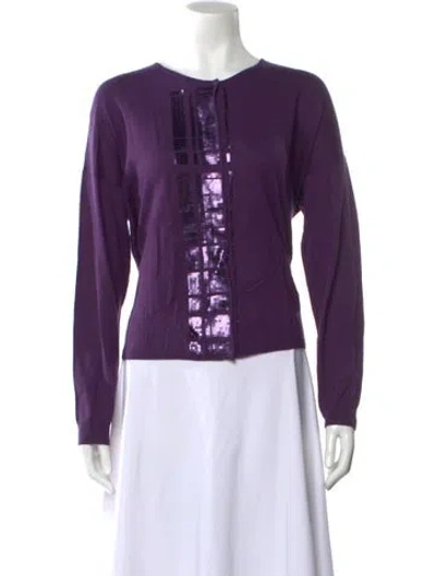 Pre-owned Escada Sport Colorblock Pattern Scoop Neck Sweater In Purple