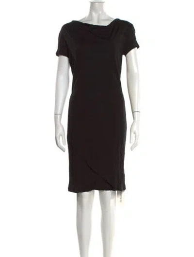 Pre-owned Escada Sport Cowl Neck Knee-length Dress In Black