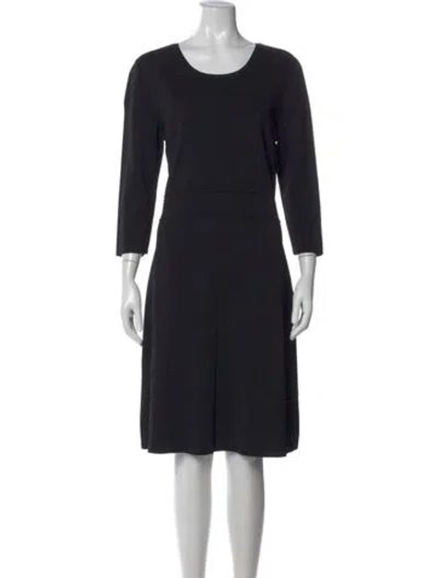 Pre-owned Escada Sport Crew Neck Knee-length Dress In Black