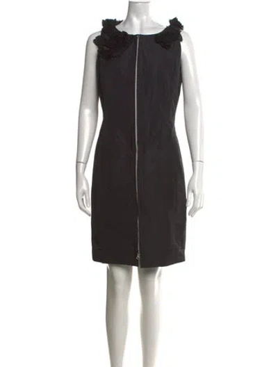 Pre-owned Escada Sport Crew Neck Knee-length Dress In Black