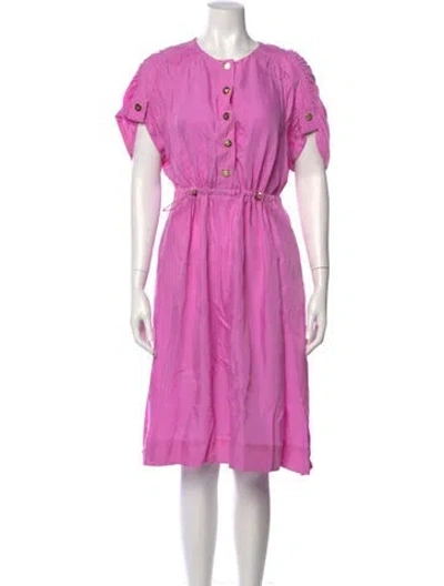 Pre-owned Escada Sport Crew Neck Knee-length Dress In Pink