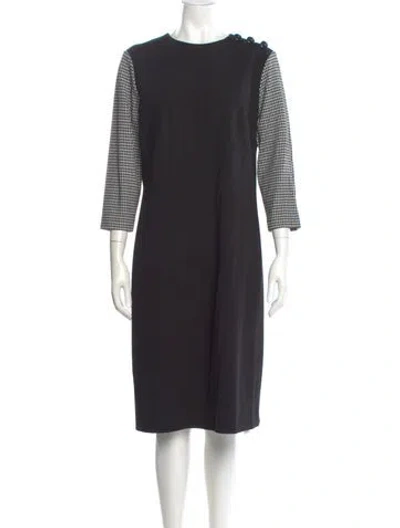 Pre-owned Escada Sport Crew Neck Midi Length Dress In Black