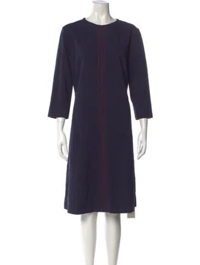 Pre-owned Escada Sport Crew Neck Midi Length Dress In Blue