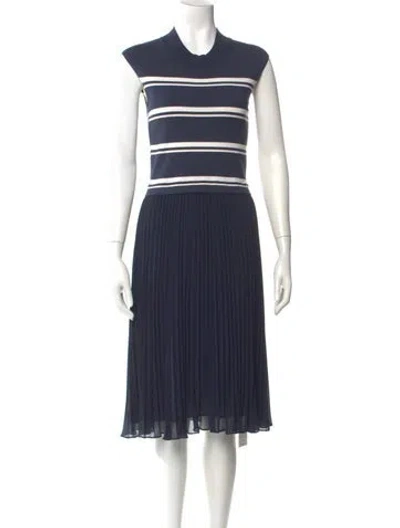 Pre-owned Escada Sport Crew Neck Midi Length Dress In Blue