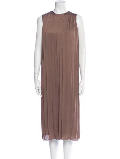 Pre-owned Escada Sport Crew Neck Midi Length Dress In Brown
