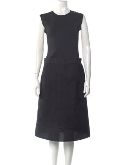 Pre-owned Escada Sport Crew Neck Midi Length Dress In Gray