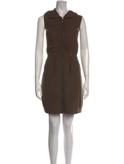 Pre-owned Escada Sport Crew Neck Mini Dress In Brown