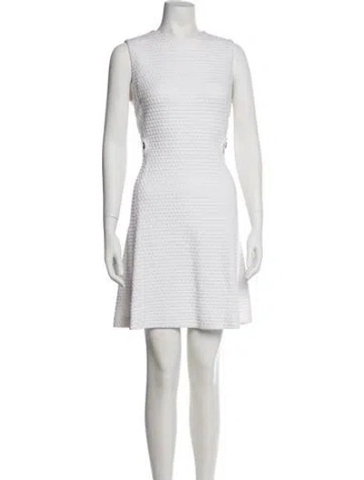 Pre-owned Escada Sport Crew Neck Mini Dress In White
