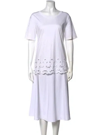 Pre-owned Escada Sport Crew Neck Short Sleeve T-shirt In White