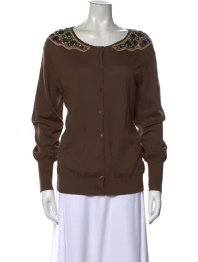 Pre-owned Escada Sport Crew Neck Sweater In Brown