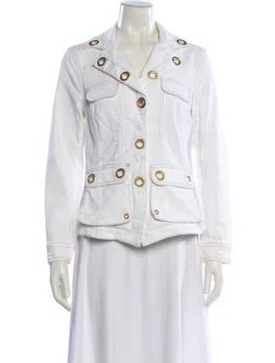 Pre-owned Escada Sport Denim Jacket In White