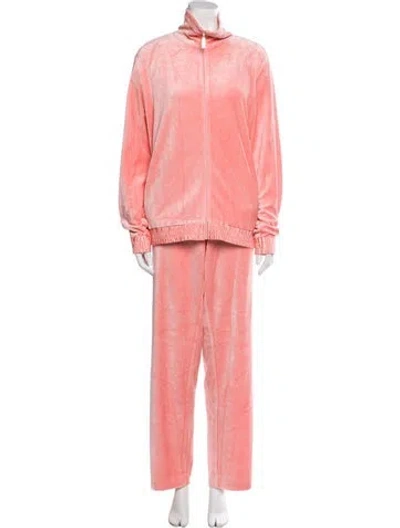 Pre-owned Escada Sport Embroidered Accent Tracksuit W/ Tags In Pink