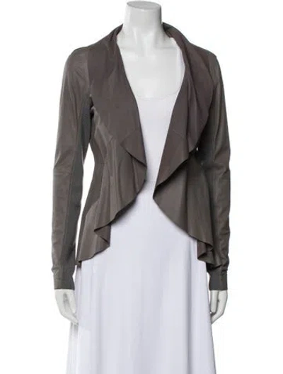 Pre-owned Escada Sport Faux Leather Jacket In Gray