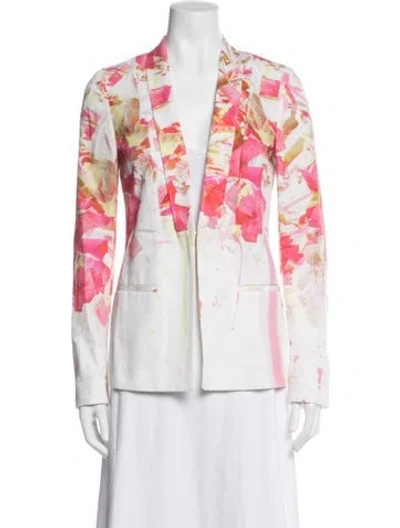 Pre-owned Escada Sport Floral Print Blazer W/ Tags In Pink