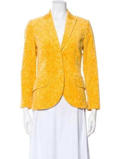 Pre-owned Escada Sport Floral Print Blazer In Yellow