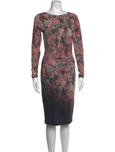 Pre-owned Escada Sport Floral Print Knee-length Dress In Multi