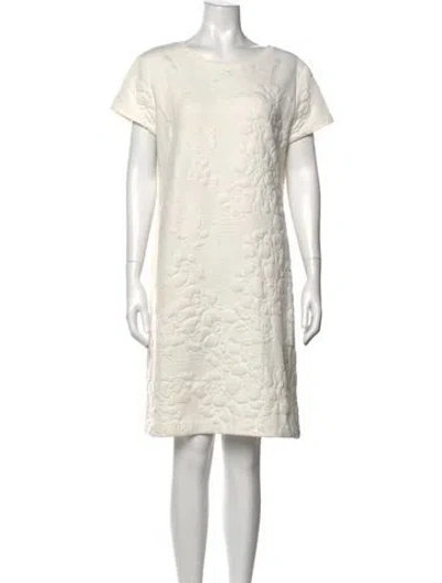 Pre-owned Escada Sport Floral Print Knee-length Dress In Neutrals