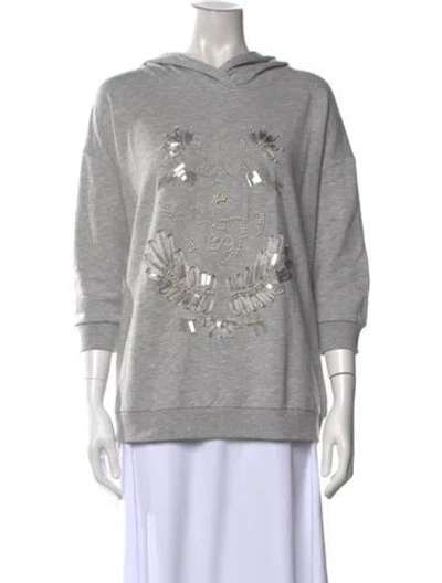 Pre-owned Escada Sport Graphic Print Crew Neck Sweater In Gray