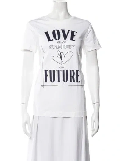 Pre-owned Escada Sport Graphic Print Crew Neck T-shirt In White