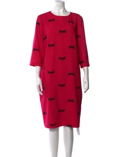 Pre-owned Escada Sport Graphic Print Knee-length Dress In Red