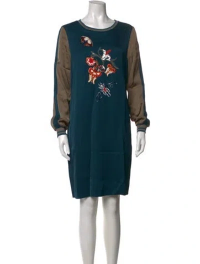 Pre-owned Escada Sport Graphic Print Mini Dress In Blue