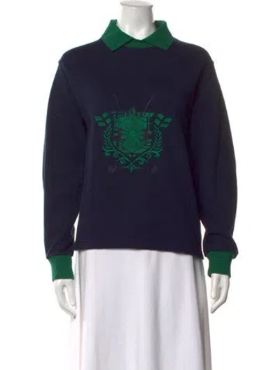 Pre-owned Escada Sport Graphic Print Sweater In Blue