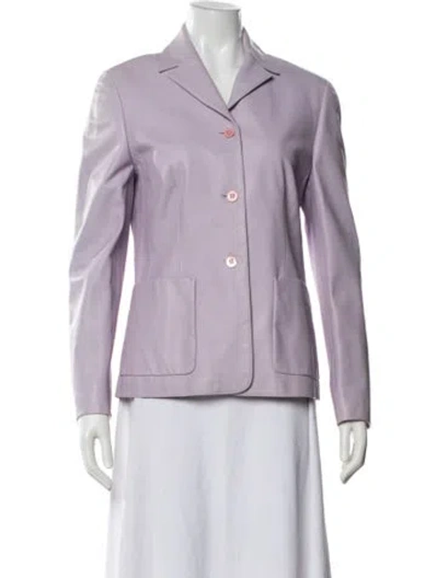 Pre-owned Escada Sport Lamb Leather Blazer In Purple