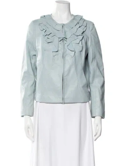 Pre-owned Escada Sport Lamb Leather Jacket In Blue