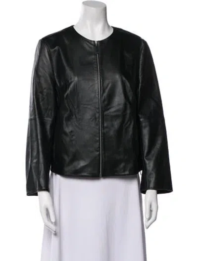 Pre-owned Escada Sport Leather Evening Jacket In Green