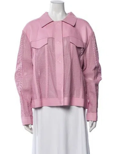 Pre-owned Escada Sport Leather Jacket W/ Tags In Pink