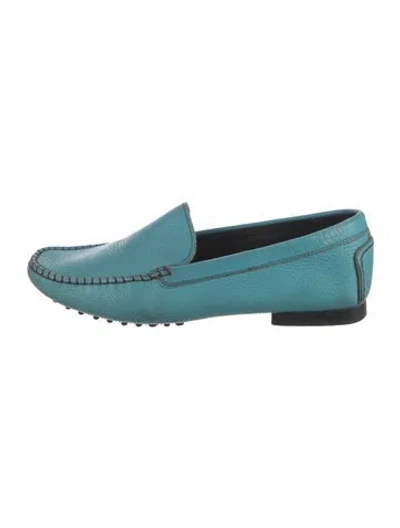 Pre-owned Escada Sport Leather Loafers In Blue