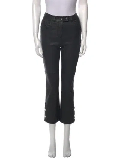 Pre-owned Escada Sport Leather Wide Leg Pants In Black