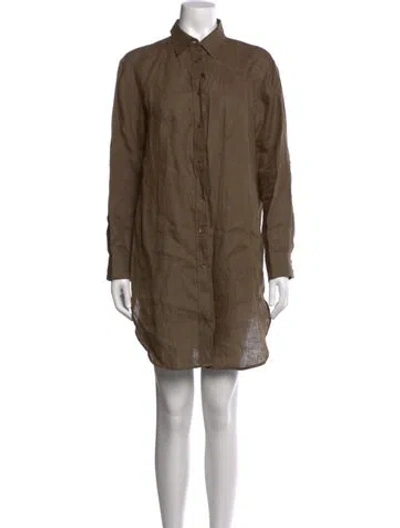 Pre-owned Escada Sport Linen Mini Dress In Brown