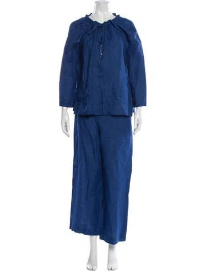 Pre-owned Escada Sport Linen Pant Set W/ Tags In Blue