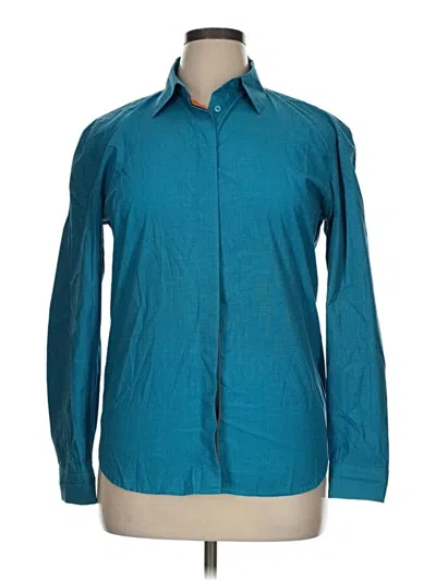 Pre-owned Escada Sport Long Sleeve Button Down Shirt In Teal
