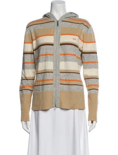 Pre-owned Escada Sport Merino Wool Striped Sweater In Neutral