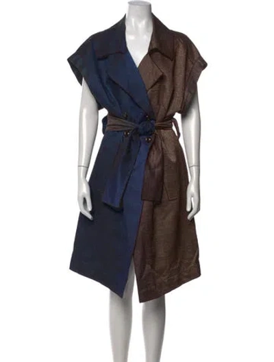 Pre-owned Escada Sport Midi Length Dress In Blue/brown