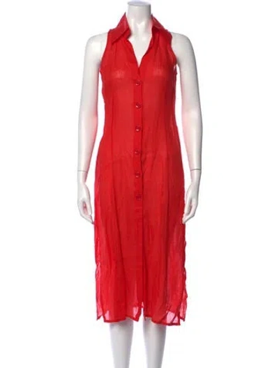 Pre-owned Escada Sport Midi Length Dress In Red