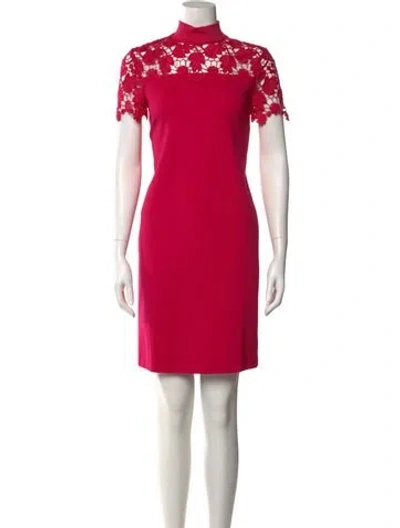 Pre-owned Escada Sport Mock Neck Mini Dress In Red