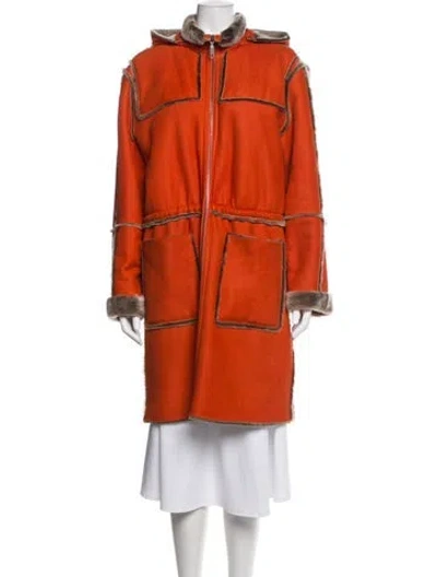Pre-owned Escada Sport Nubuck Parka In Orange