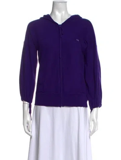 Pre-owned Escada Sport Open Front Sweater In Purple