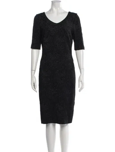 Pre-owned Escada Sport Patterned Knee-length Dress W/ Tags In Black